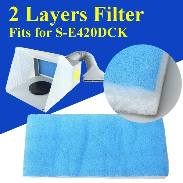 

Replacement Booth Filter for Airbrush Spray Paint HS-E420DCK 2 Layers 16x7x1"