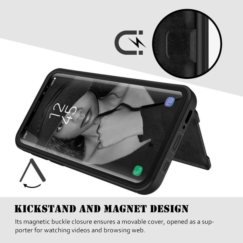 Luxury High Quality Leather Flip Case For Samsung Galaxy S9 Plus Case 360 Wallet Cover For Samsung S9 Hard Cases StandCard Slot