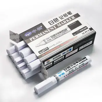 

10PCS White Tyre Paint Marker Pens Set, Universal Waterproof Permanent Pen Fit For Car Motorcycle Tire Tread Rubber Metal Paint