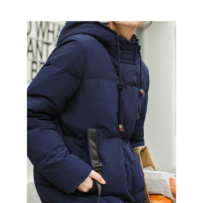 INMAN 2018 Winter New Arrival Hooded Retro Warm Windproof Long Section Woman Down Coat