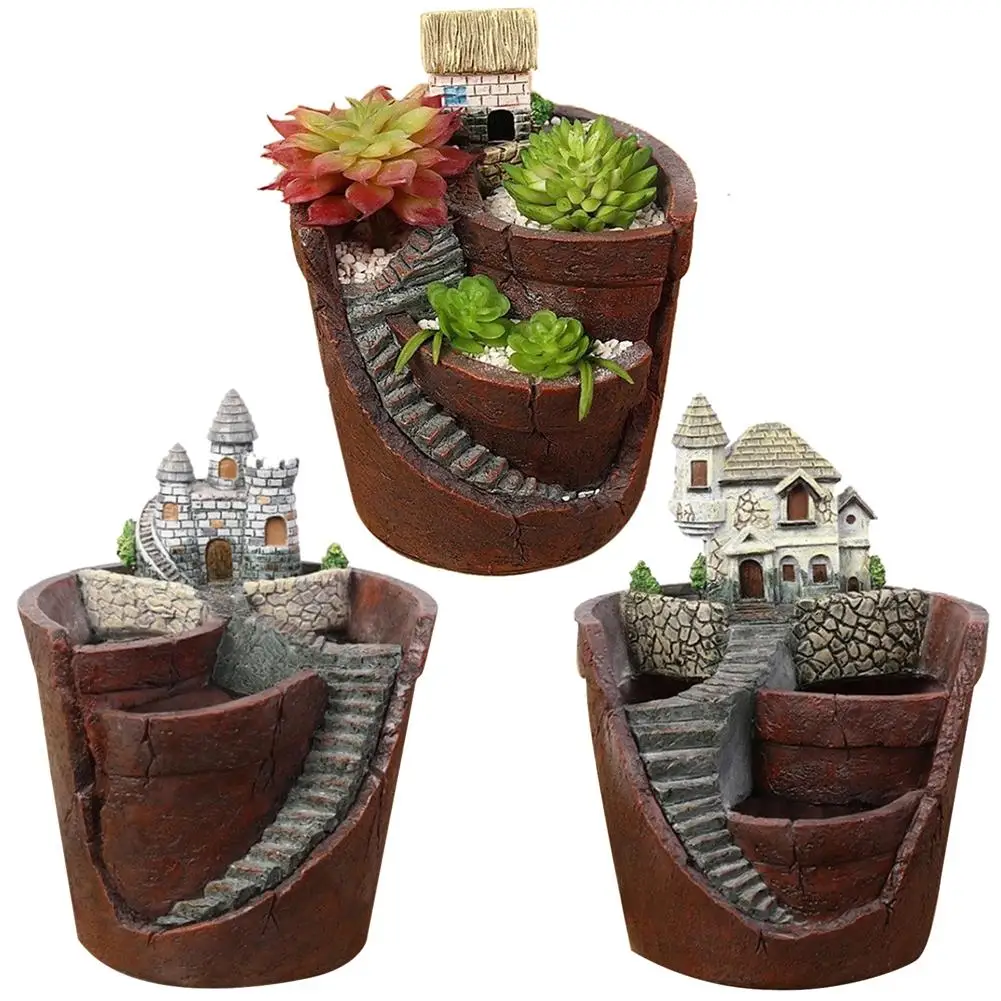 

Innovative Hanging Garden Resin Flower Pots Balcony For Office Living Room Decoration Succulent Plants Bonsai Holder