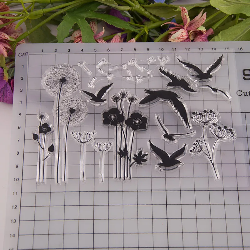 Одуванчик дикий гусь четкие штампы для Scrapbooking новый прозрачный резиновый печать