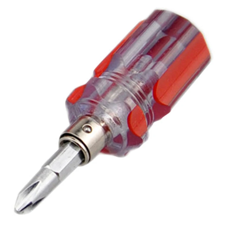 

Mini Multifunction 2in1 Short Screwdriver Dual Function Short Cross Shaped Screw Driver Slotted Screwdriver Hammer Repair Tools