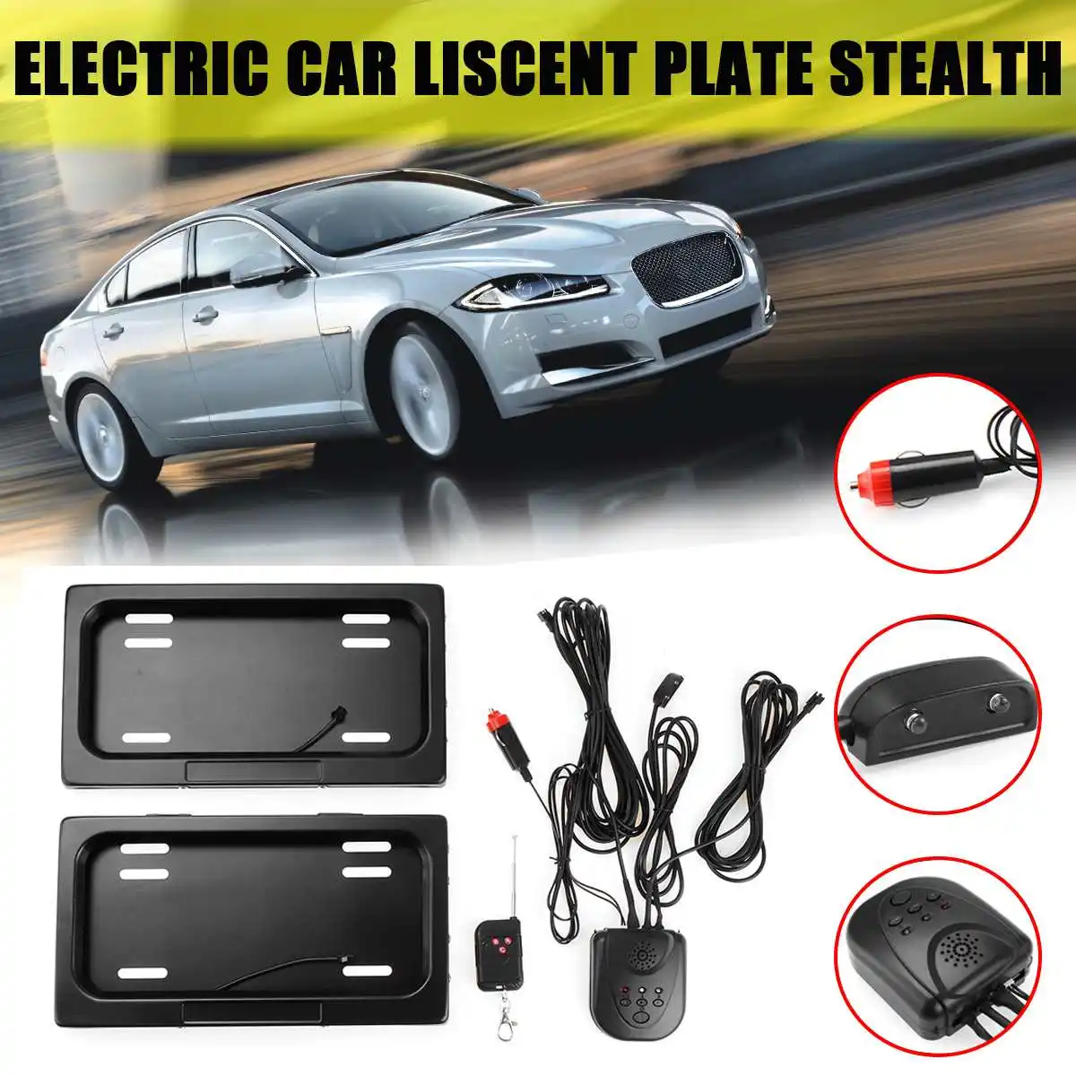 

US Car Liscent Plate Frame Holder Electric Auto Number Plate Cover with Remote Control Main Engine Auto Accessory