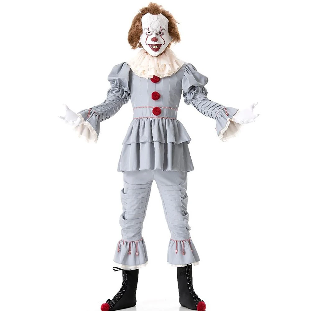 大人ユニセックス怖いスティーブン王のそれ Pennywise 衣装ホラーキラーピエロジョーカーコスプレ制服 映画 テレビ衣装 Aliexpress