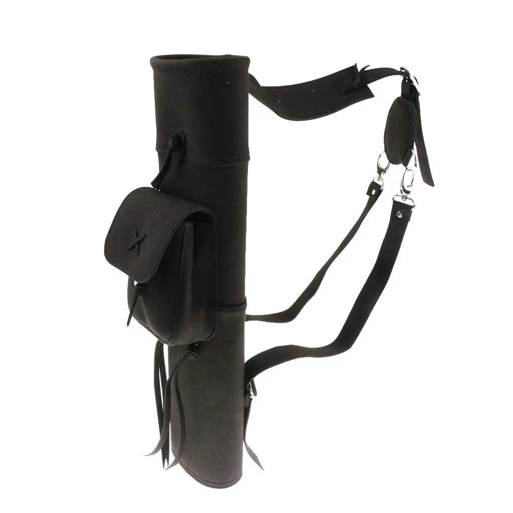 

New Sale PU Leather Quiver for Archery Bow and Arrow Support Bag Black