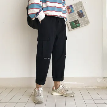 

Summer New Pants Men Fashion Retro Solid Color Casual Trousers Man Streetwear Hip Hop Trend Wild Loose Overalls Male M-2XL