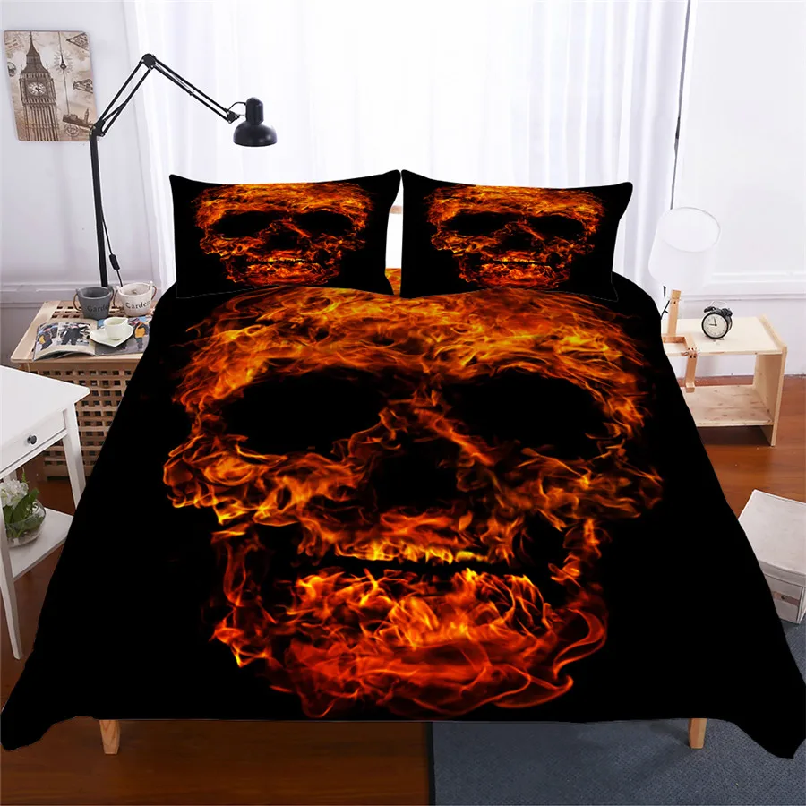 

Bedding Set 3D Printed Duvet Cover Bed Set skull Home Textiles for Adults Lifelike Bedclothes with Pillowcase #KL03