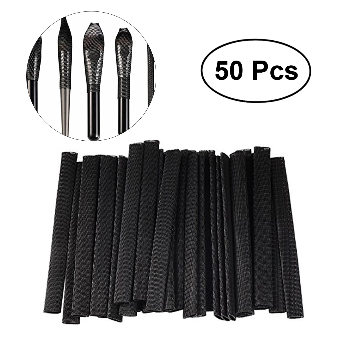 50pcs Makeup Brush Mesh Cover Cosmetic Brush Protector Net Sleeve