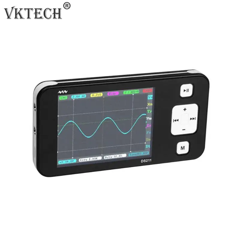 

DS211 Mini Pocket Digital Oscilloscope 1 MSa/s 200kHz TFT LCD Display Screen Spectrum Analyzer