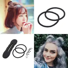 4 шт./компл. твист жемчужная заколка эластичные оплетка Hairdisk Donut аксессуары для волос парикмахерские принадлежности подарок на год