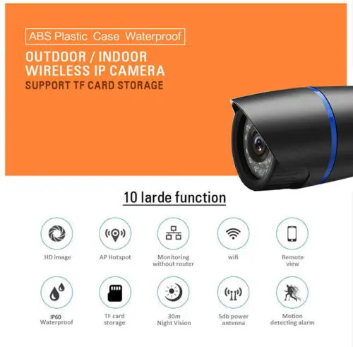 Беспроводная 1080 P/720 P HD wifi IP Сетевая камера CCTV наружная охранная ИК Ночная видеокамера