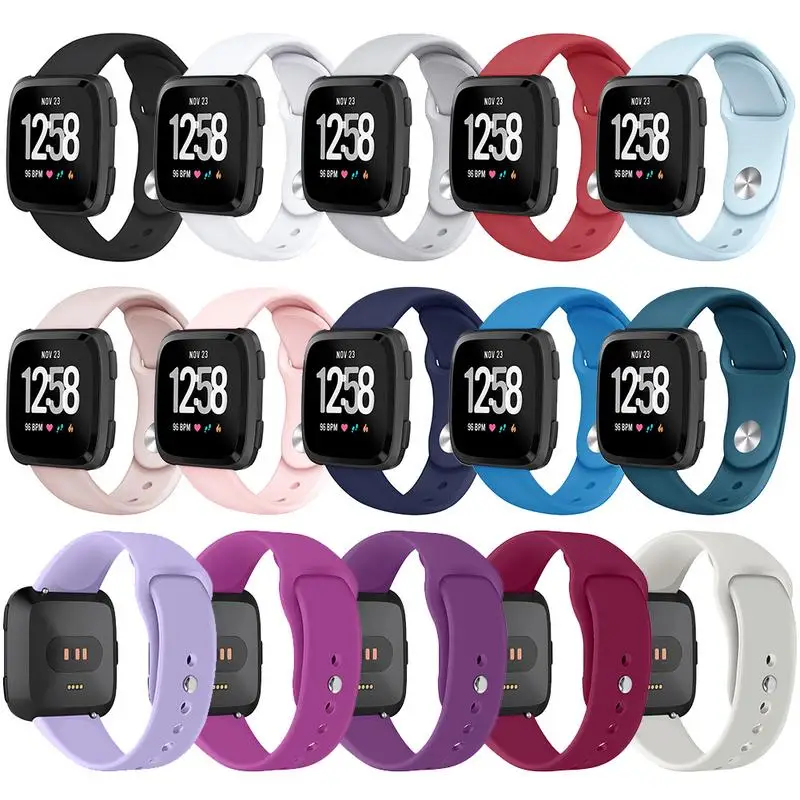 

Soft Silicone Replacement Sport Wristband Watch Band Strap For Fitbit Versa Fitbit Versa Lite Edition Bracelet 15 Color S L Size