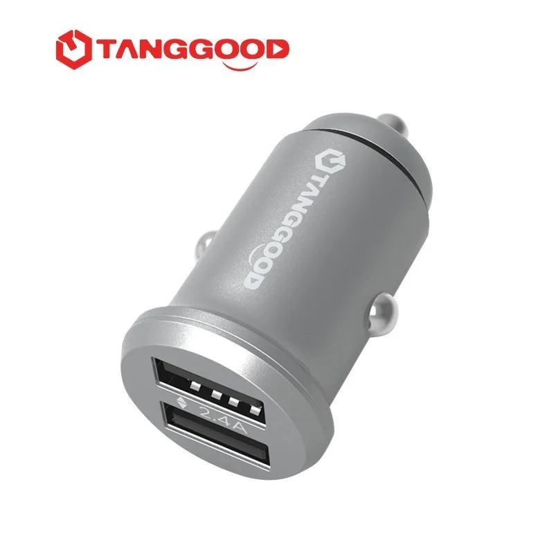 TANGGOOD Dual USB Автомобильное зарядное устройство мини 4.8A полностью металлическое автомобильное зарядное устройство адаптер для iPhone 7 samsung S8 Xiaomi mi5 mi6