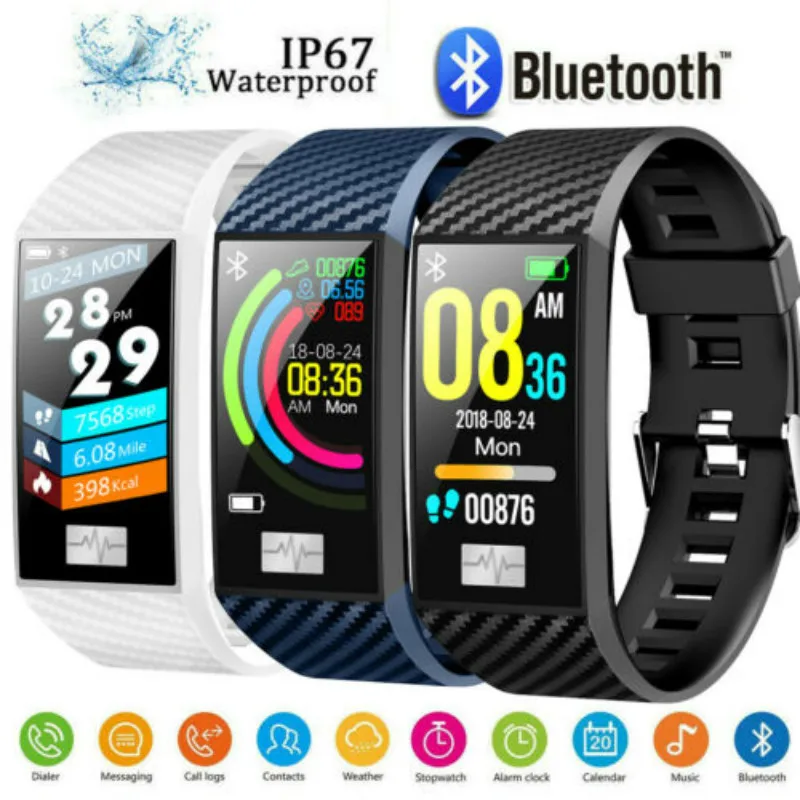 

Waterproof Sports Smart Watch Heart Rate Blood Pressure Monitor for iOS Android