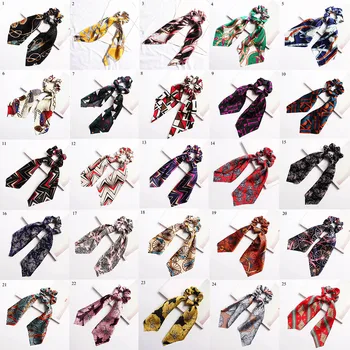 

1pc Floral Print Scrunchie Women Hair Scarf Elastic Bohemian Hairband Bow Hair Rubber Ropes Girls Hair Ties Accessories Headwear