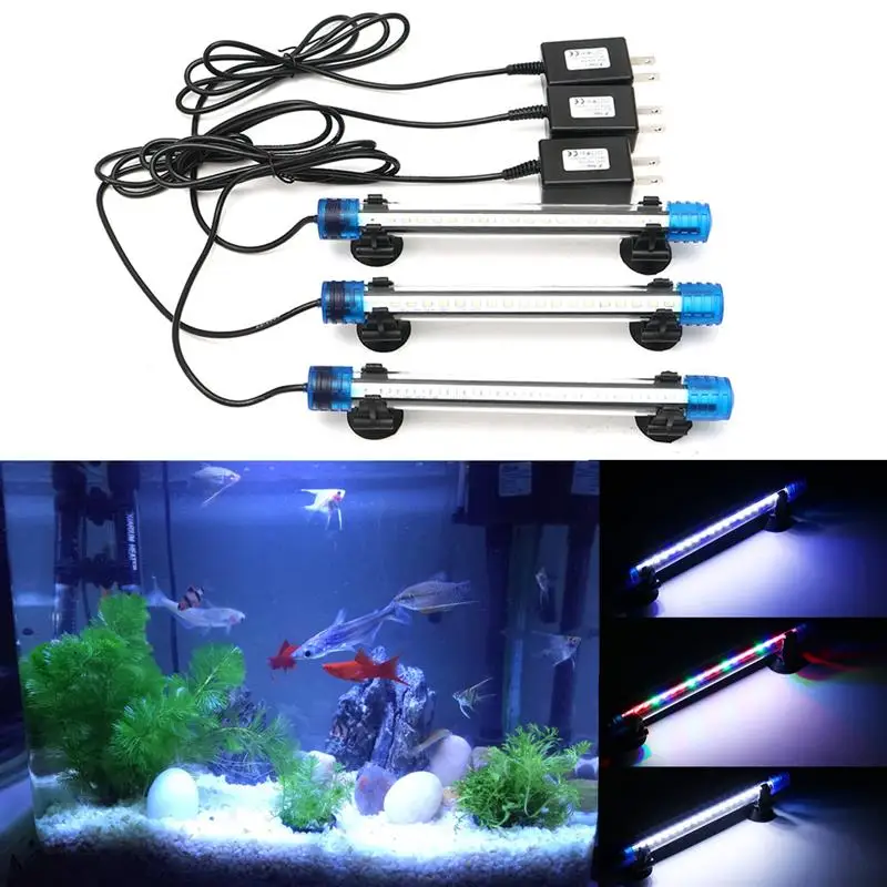 Водонепроницаемая аквариумная светодиодная RGB лампа 20 60 см погружная для