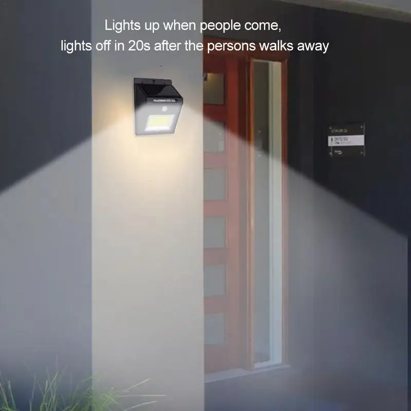 24 LED COB Solar Human Sensor Garden Lamp Villa Street Lamp White Light Waterproof IP65 Outdoor Wall Lamp