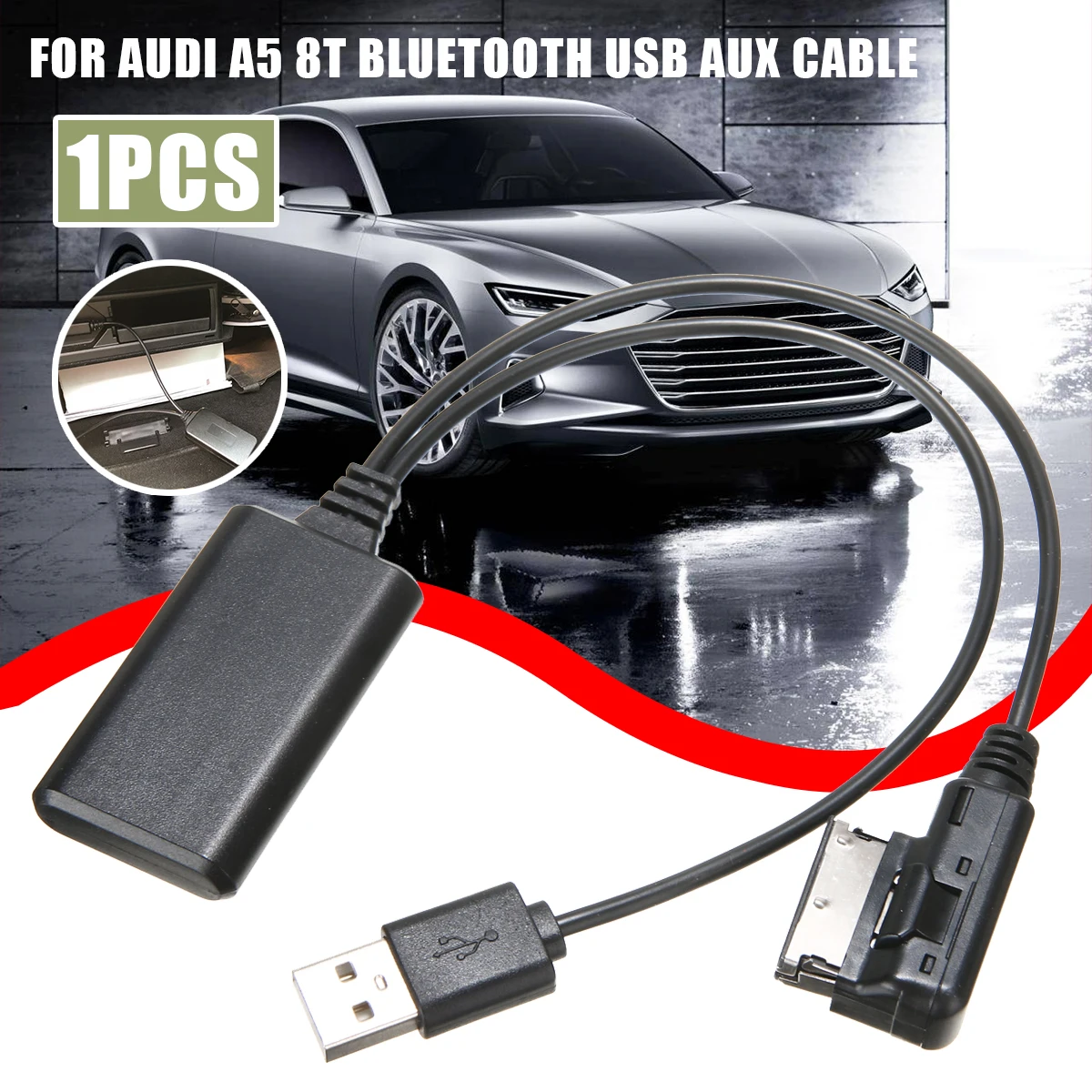 

For Audi 1pc Bluetooth USB AUX In Adapter Cable Support Phone Pad Support A5 8T A6 4F A8 4E Q7 7L AMI MMI 2G