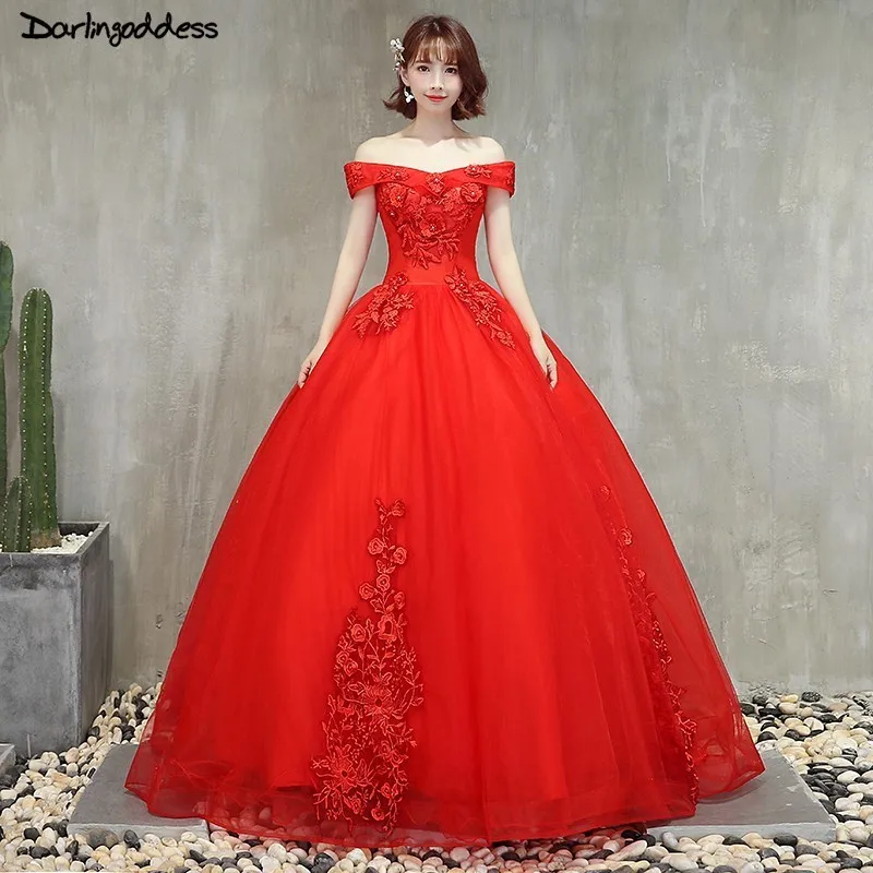 

Robe De Mariage Sexy Red Wedding Dresses Lace Appliques Cap Sleeve Wedding Gowns Plus Size Princess Ball Gown Wedding Dresses