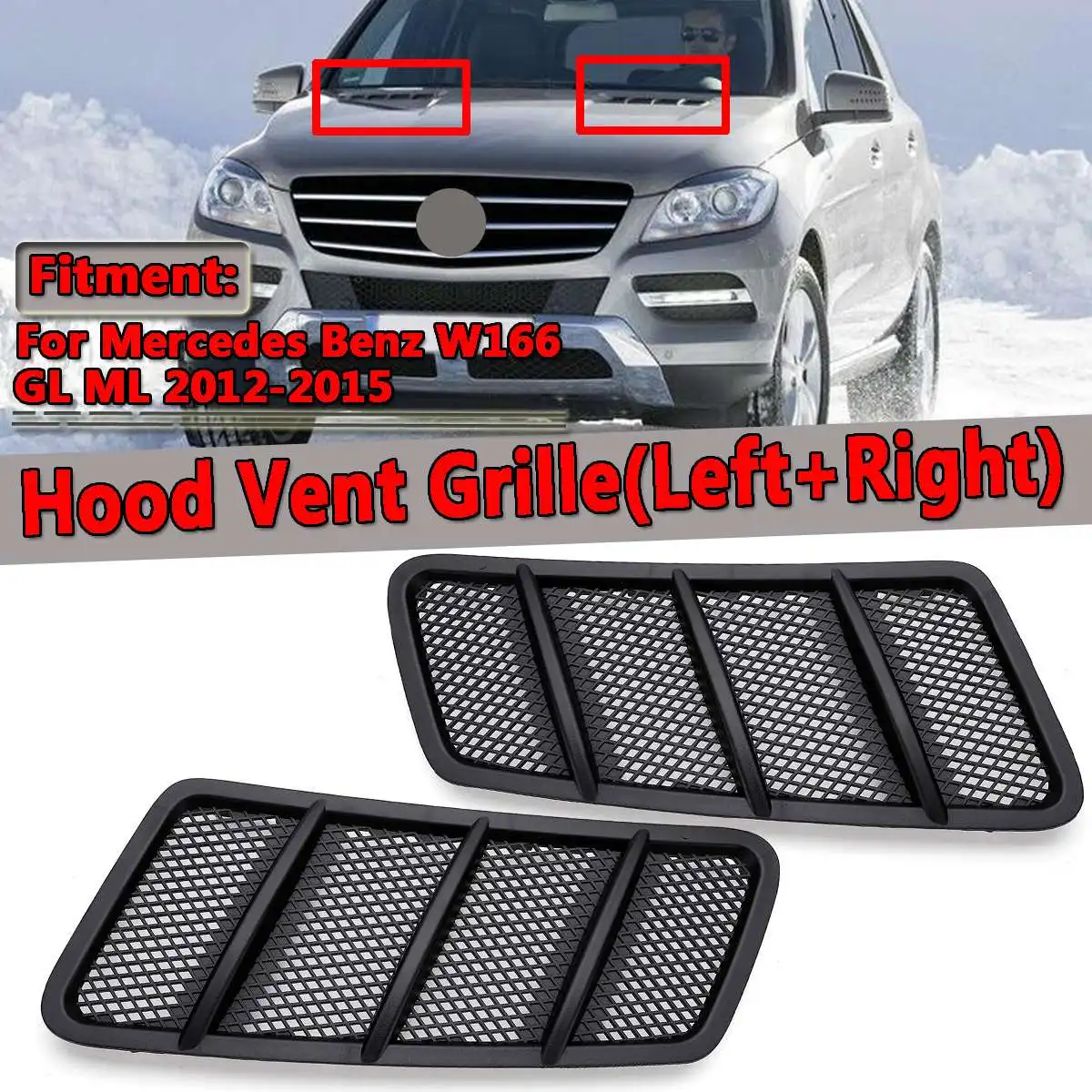 

New Car Front Hood Vent Grille Air Flow Intake Hood For Mercedes For Benz W166 GL GL350 GL450 GL550 ML ML350 ML550 2012-2015