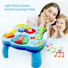 Toys Musical Learning Table Aquatic Creatures Music Activity Center Game Table Toddlers Infant Kids Toys For 1 2 3 Years Old Boy