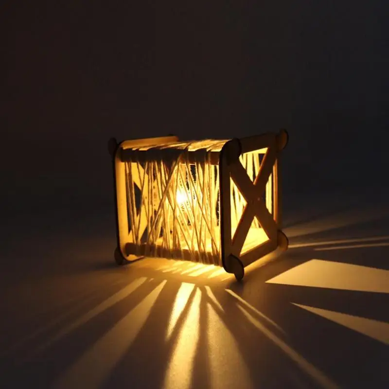Самодельный фонарь веревка подвесной светодиодный источник освещения пятиугольник китайский узел ремесла светящиеся украшения подвесные украшения светодиодный светильник