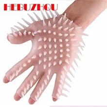 HEBUZHOU Sex Products Adult Games Silica Gel Spike Gloves For Male Masturbation Flirting Sex Toys Sauna Massage Golve for Men