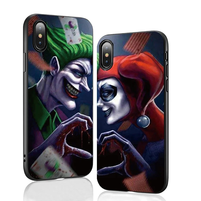 

For Fundas Apple iphone X XS Max XR 7 8 6 6S Plus 5 5S SE Case Cover Soft TPU Silicone harley quinn and joker love Couple Case