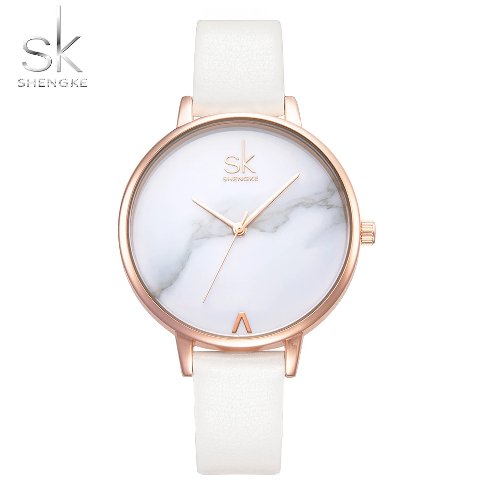 

Fashion Ladies Watches Elegant Female Quartz Watch Women Thin Leather Strap Watch Montre Femme Marble Dial relojes para mujer