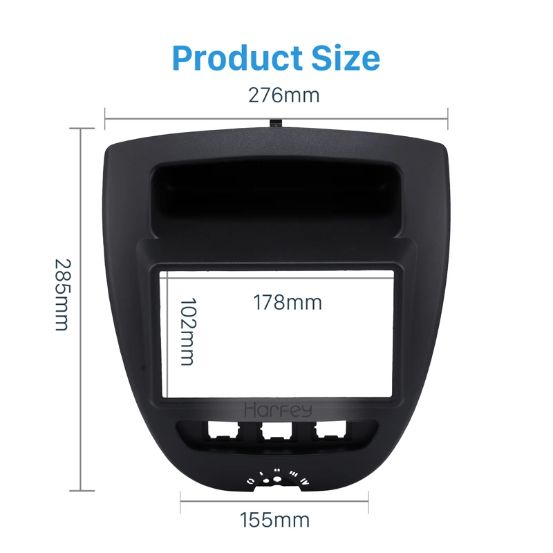 Harfey 2Din Автомобильная стерео рамка Крышка радио фасции комплект отделки для Toyota Aygo Citroen C1 peugeot 107 CD Установка приборной панели 178*100 мм