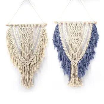 

Nordic Style Wedding Decoration Handmade Cotton Tassels Macrame Home Hanging Decorations Bohemian Wall Tapestry Ceremony Gift
