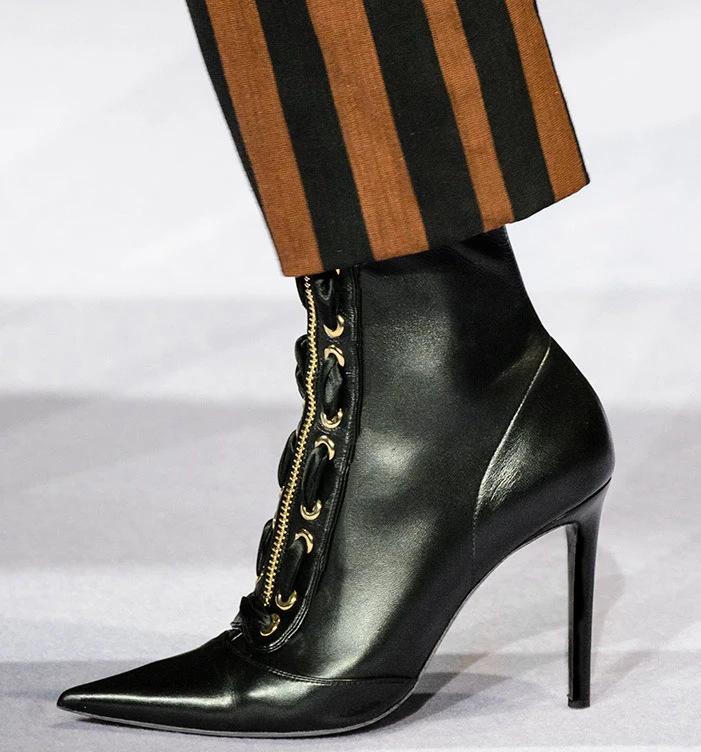 

Runway Fashion Zipper Black Leather Boots High Heels