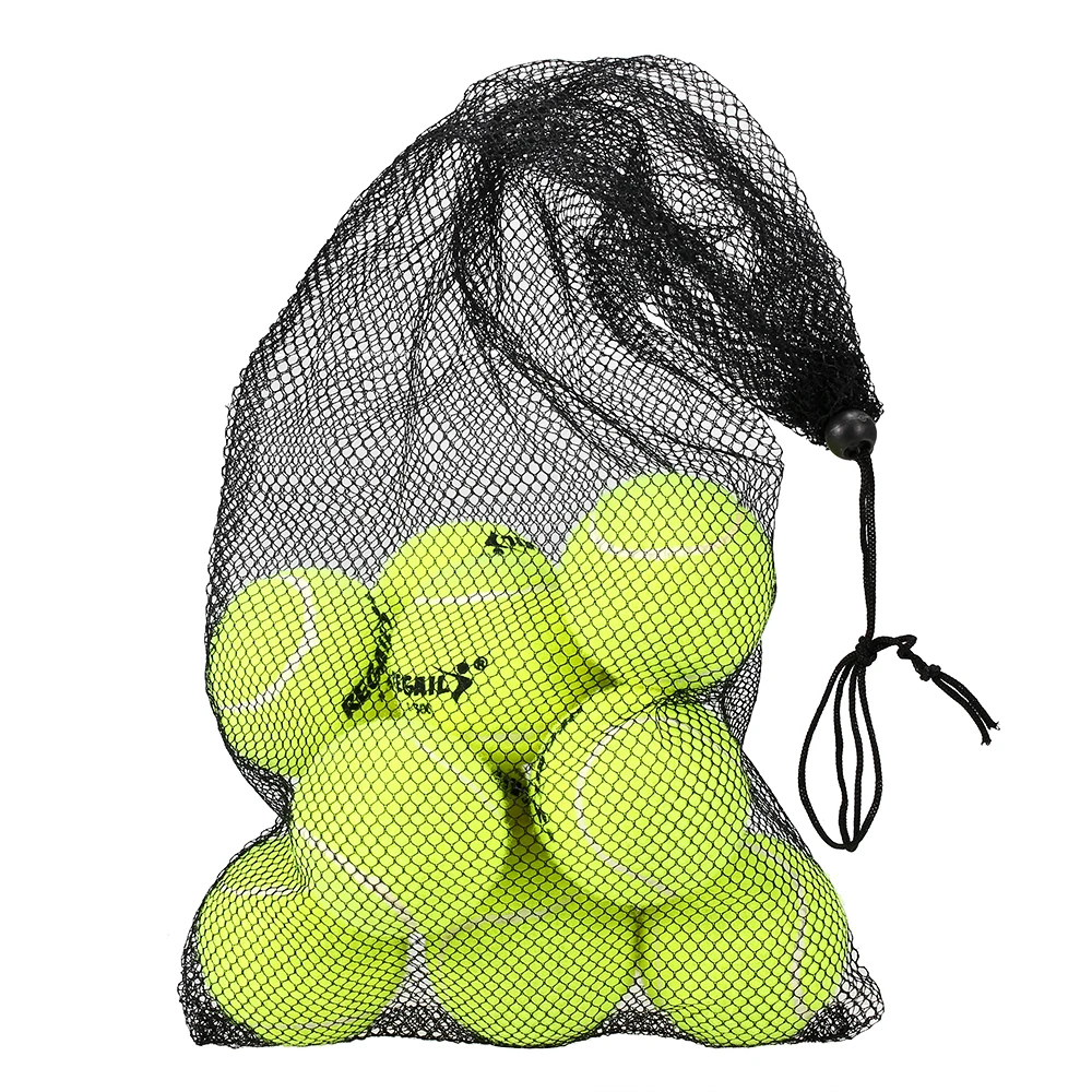 Buy Pack of 6/12 Pressureless Tennis Balls with Mesh Bag Rubber Bounce Training