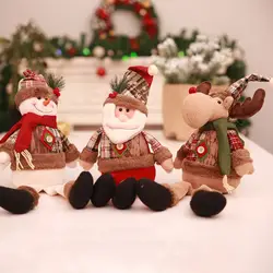 Новогоднее украшение сидя Санта Клаус Снеговик Олень Игрушка Кукла рождественские украшения
