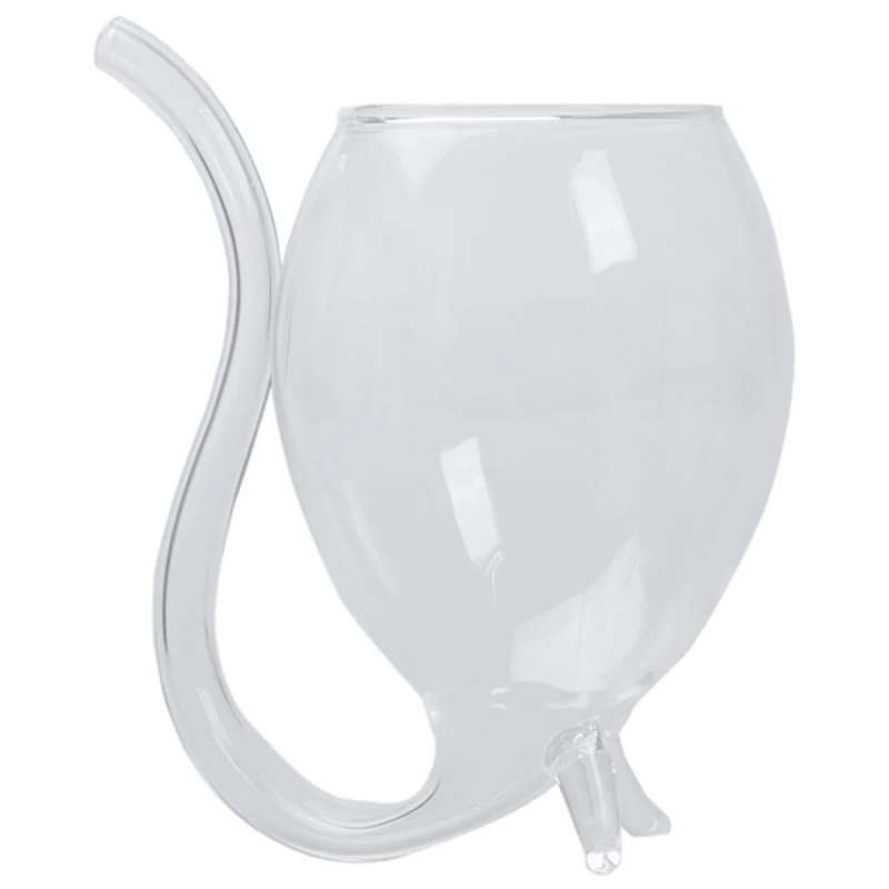 

Wine Whiskey Glass Heat Resistant Glass Sucking Juice Milk Cup Tea Wine Cup With Drinking Tube Straw