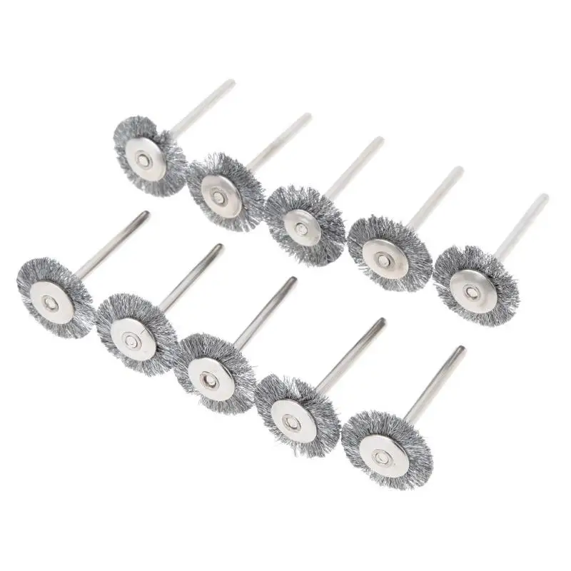 

10pcs 22mm Platinum Blades Steel Wire Wheel Brush for Mini Drill Brush Dremel Rotating Tool Polishing Dremel Accessories Matkap