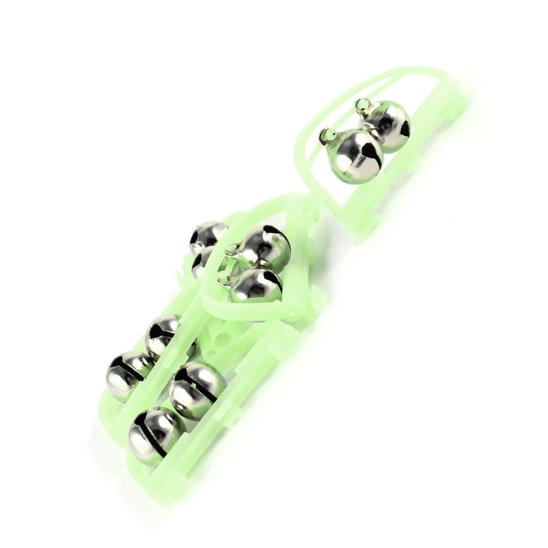 5 Pcs Double Bell Fish Pole Rod Fishing Light Alarm Bells Green