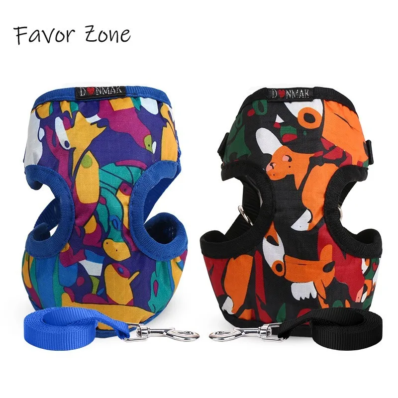 

Colorful Harness For Small Medium Dog Nylon Mesh Adjustable Dogs Harness Breathable Puppy Leash Set Pet Dog Cat Collars Products