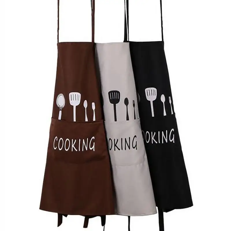 

4 Color Waterproof Oil-proof Nordic Style Apron Princess Knife And Fork Simple Adult Work Apron Kitchen Supplies Breathable Gown