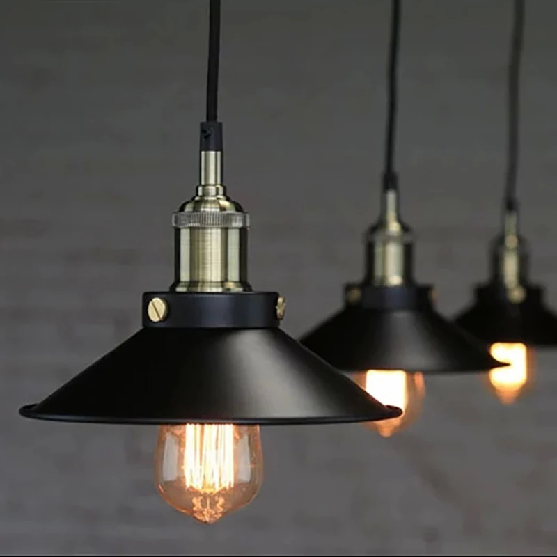 

Industrial retro style LED Pendant light black without light bulb pendant lamp Hanging Light luminaries lampshade US Standard