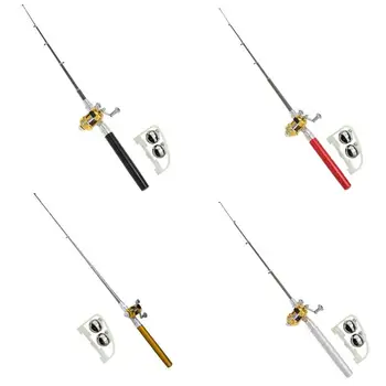 

Mini Portable Pocket Pen Shape Telescopic Fishing Rod Combos Reel with Luminous Bell Alarm vara de pesca Fishing Tackle
