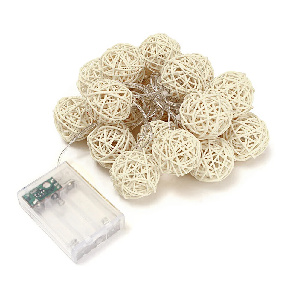 Распродажа 5 м 40 светодиодов Глобус из ротанга Бал Фея свет шнура Батарея питание