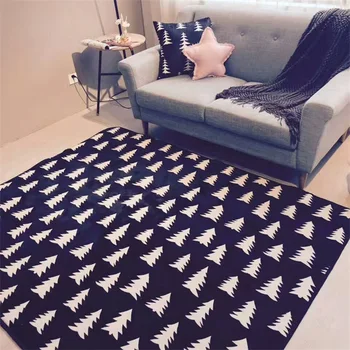 

Fashion Modern Black White Geometric Nordic Style Trees Print Doormat/Kitchen Mat Living Room Bedroom Parlor Area Rug Carpet