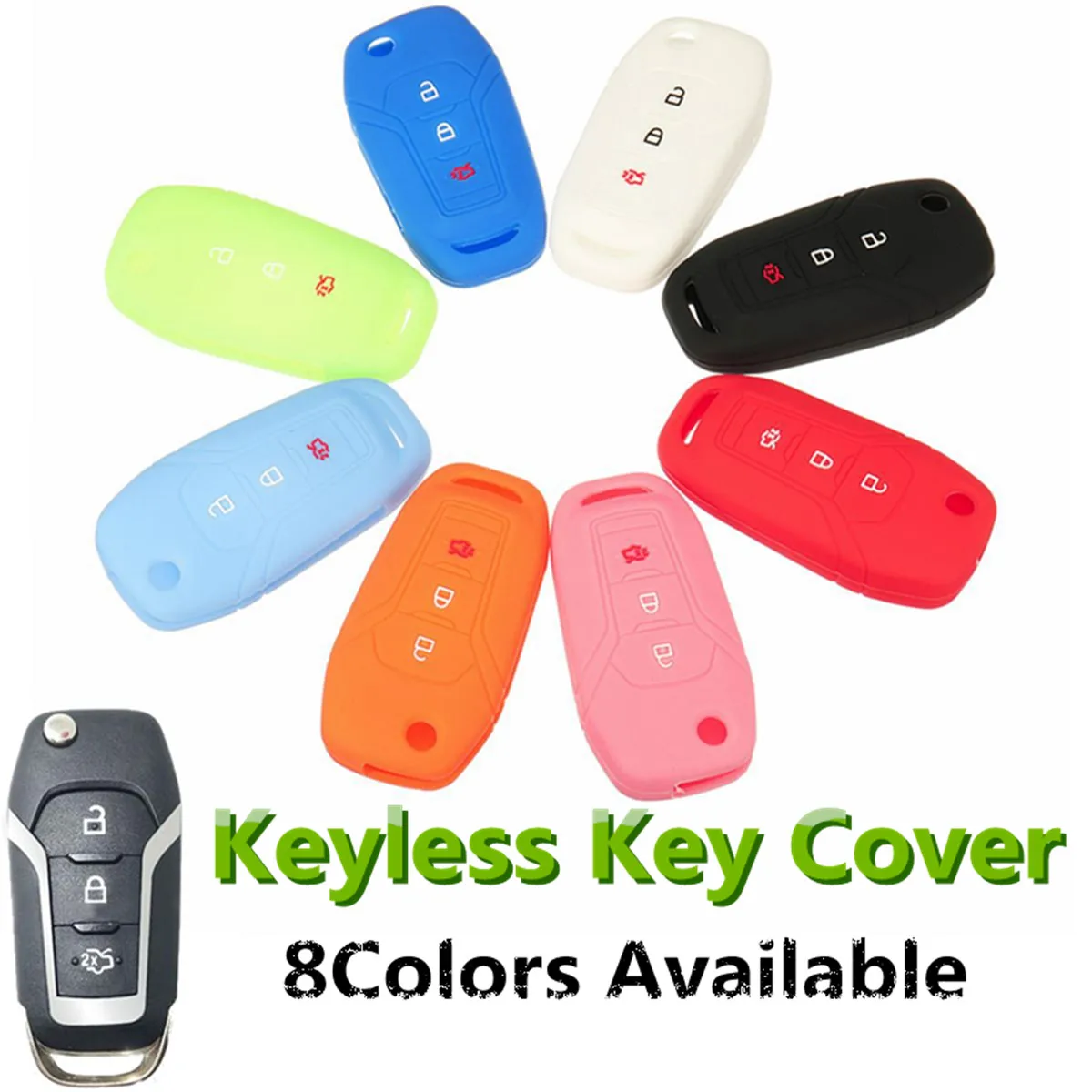 

3 Buttons Silicone Car Remote Key Case Cover Key Fob Shell for Ford EXPLORER F250 F350 F450 F550/Fusion Ranger 2015 2016 2017