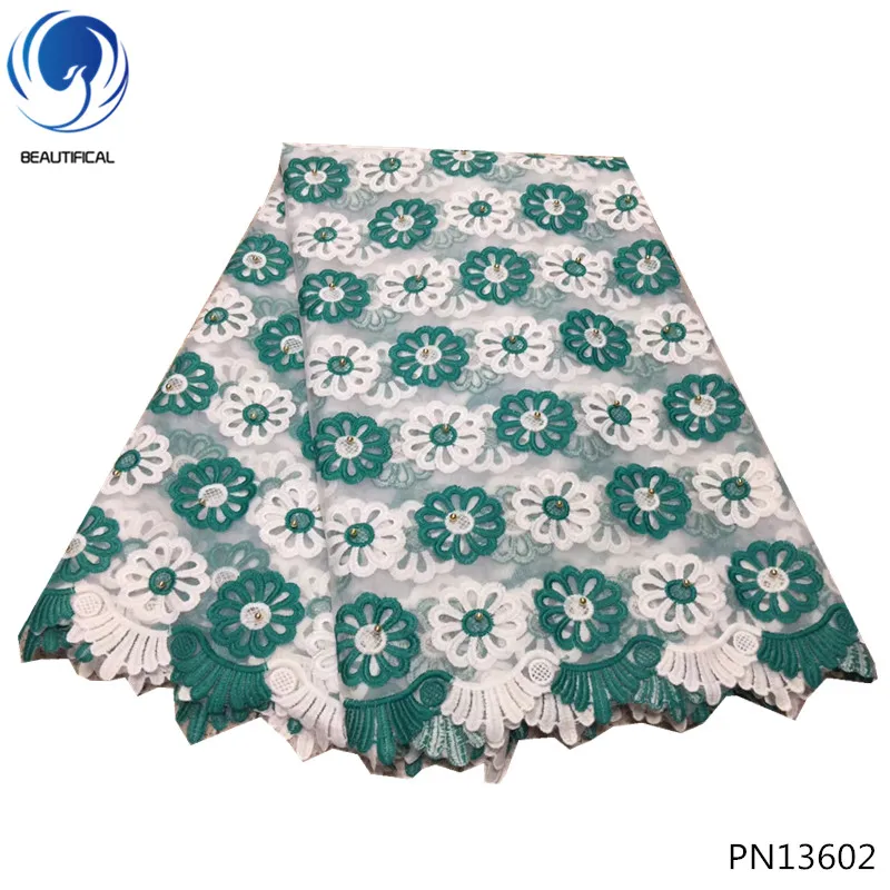 

BEAUTIFICAL green french lace fabrics 2018 african tulle lace fabric embroidery lace fabric 5 yards/piece best selling PN136