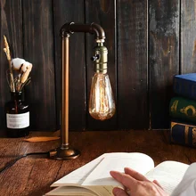 Водопроводная Настольная Лампа В индустриальном стиле E27 ламповый светильник, винтажный Настольный фонарь, светильник для внутреннего освещения, украшение для дома и спальни