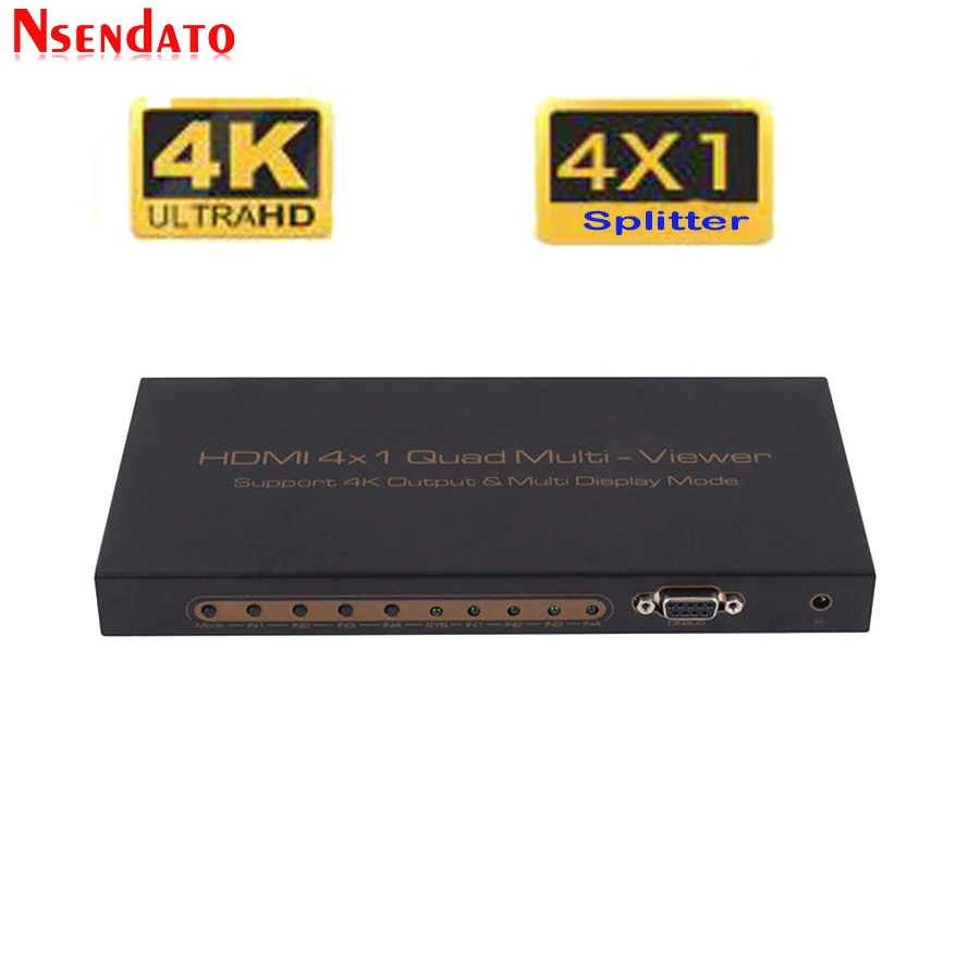 Разветвитель 4 в 1 HDMI разветвитель 4K 4x1 четырехъядерный HD экран сегментирование