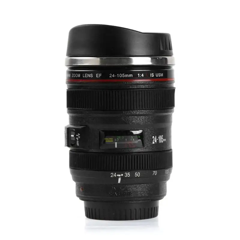 

350mL Camera Lens Shape Coffee Tea Mug with Lid Vacuum Flasks Thermal Cup