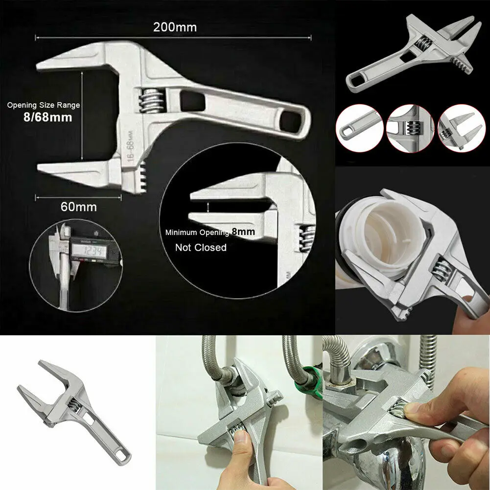 8-68mm Adjustable Wrench Fitting Tools Aluminium Multifunction Wrench Spanner